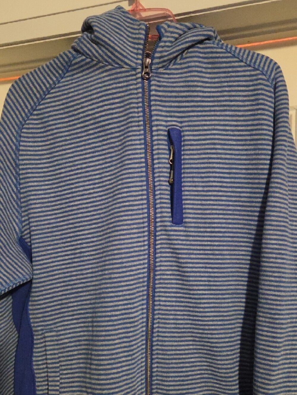 Lululemon Women's Blue Striped Zip-Front Hoodie Sweater - Picture 3 of 6